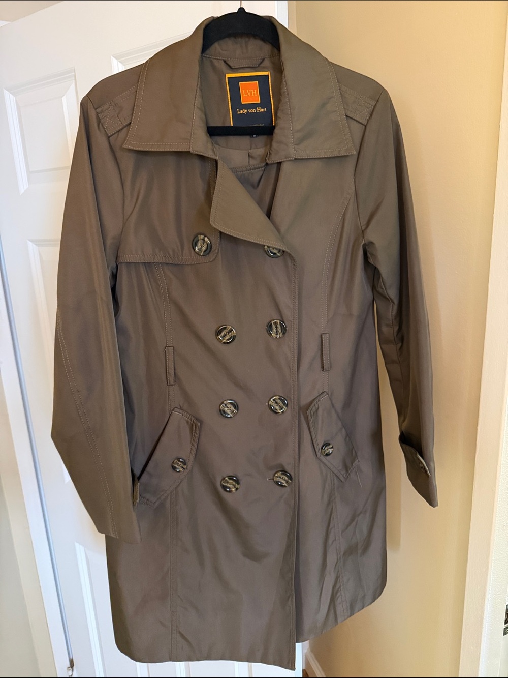 Lady Von Hart Double-Breasted dark brown Trench Coat